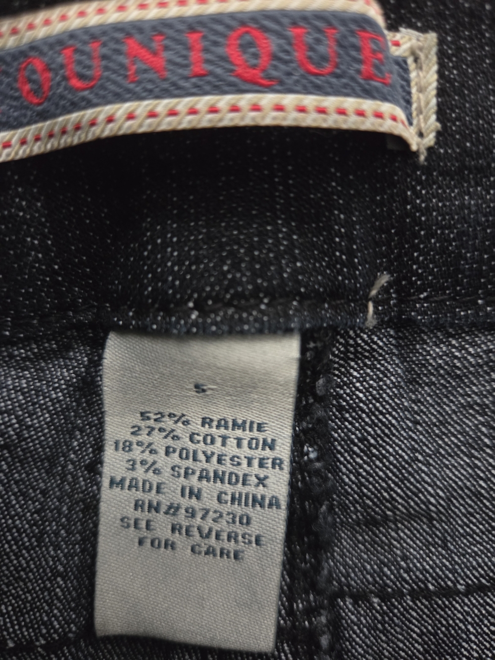 Dark BLUE Button-Hem Women’s Jeans - Picture 7 of 8